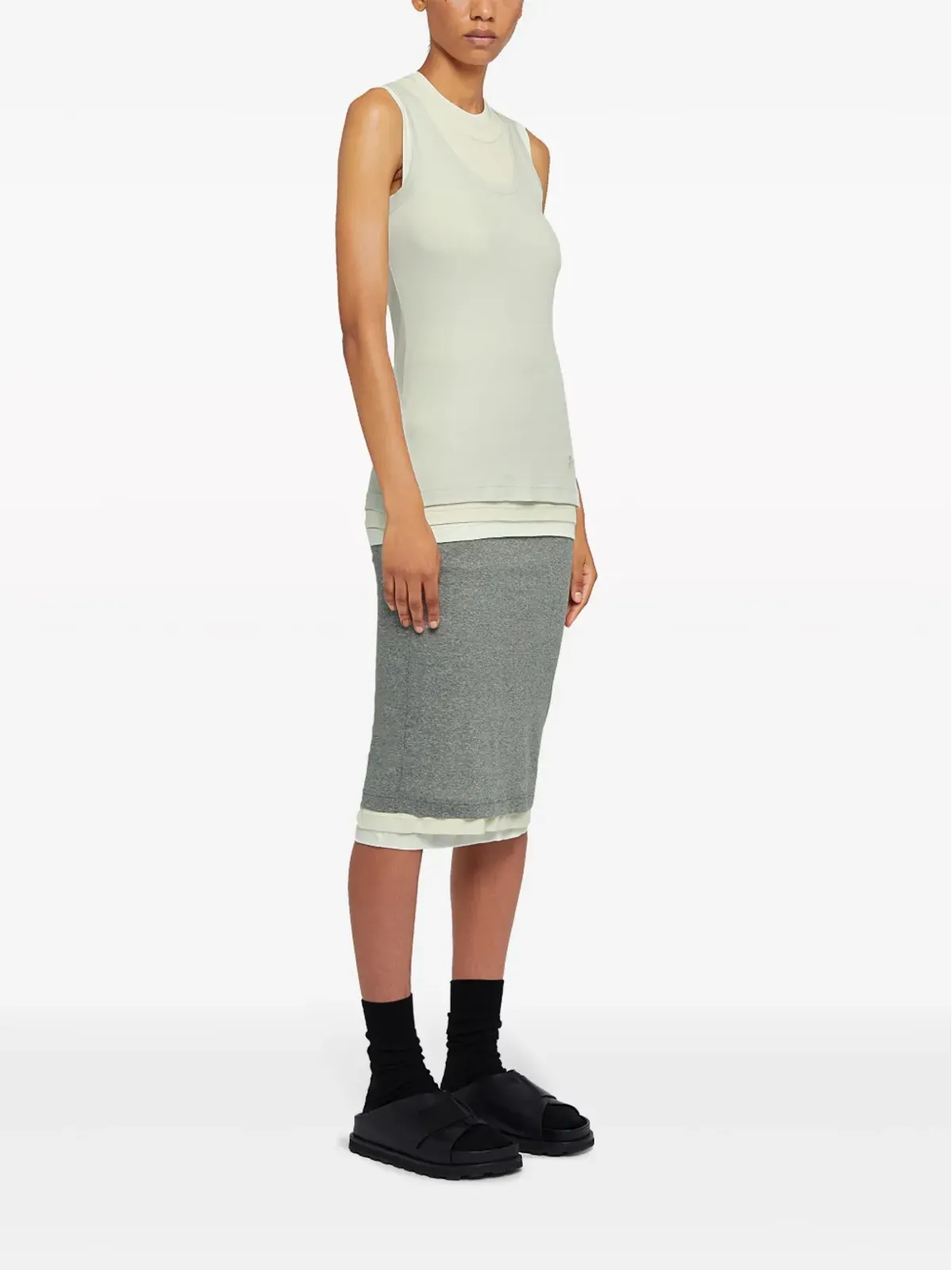 Jil Sander レイヤード コットン タンクトップ - 画像3