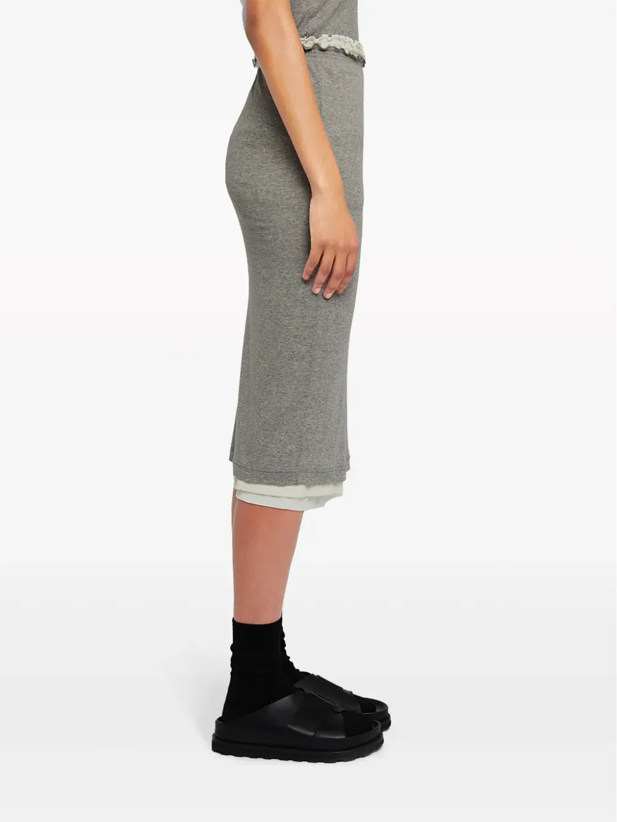 Jil Sander レイヤード ジャージー ミディスカート - 画像5