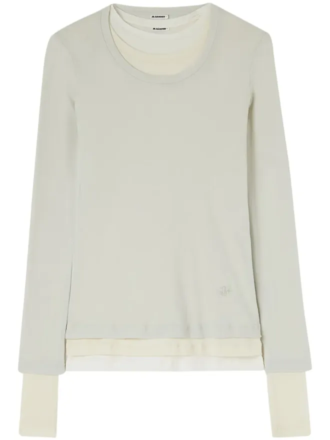 Jil Sander Jil Sander レイヤードコットンTシャツ - グレーの商品画像