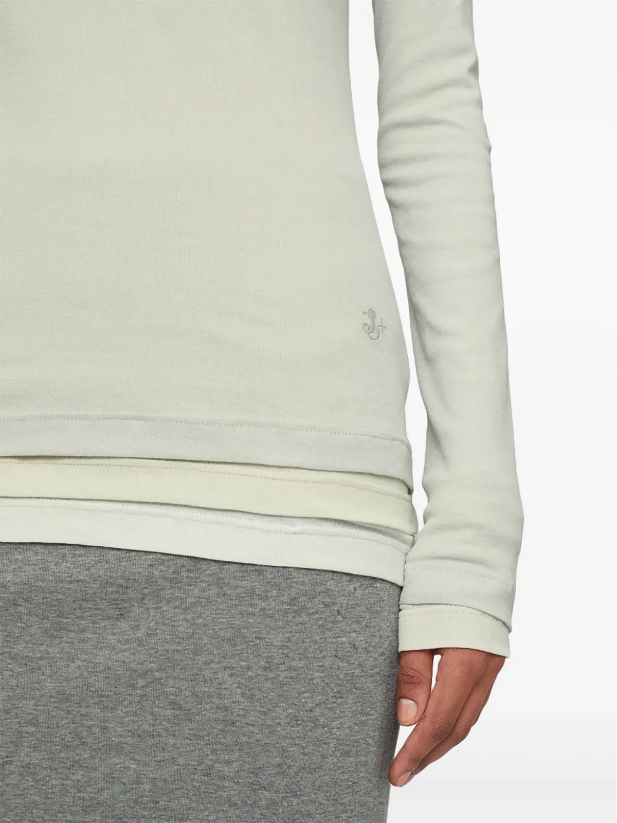 Jil Sander レイヤードコットンTシャツ - グレー - 画像5