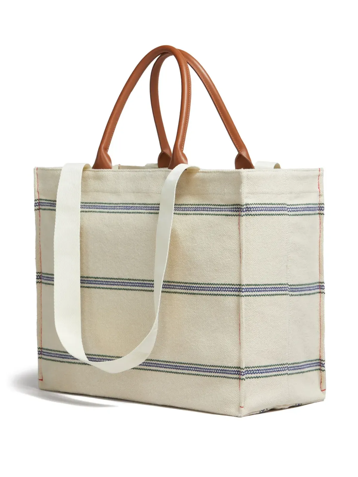 Marni 刺繍ロゴ入りキャンバス トートバッグ ニュートラルカラー - 画像3