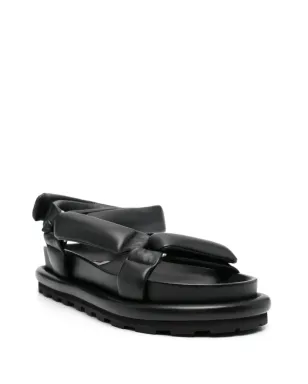 Jil Sander パッド入りレザーサンダル - ブラック - サムネイル2