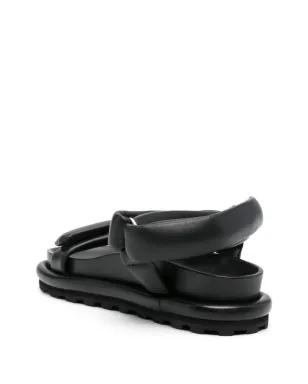 Jil Sander パッド入りレザーサンダル - ブラック - サムネイル3