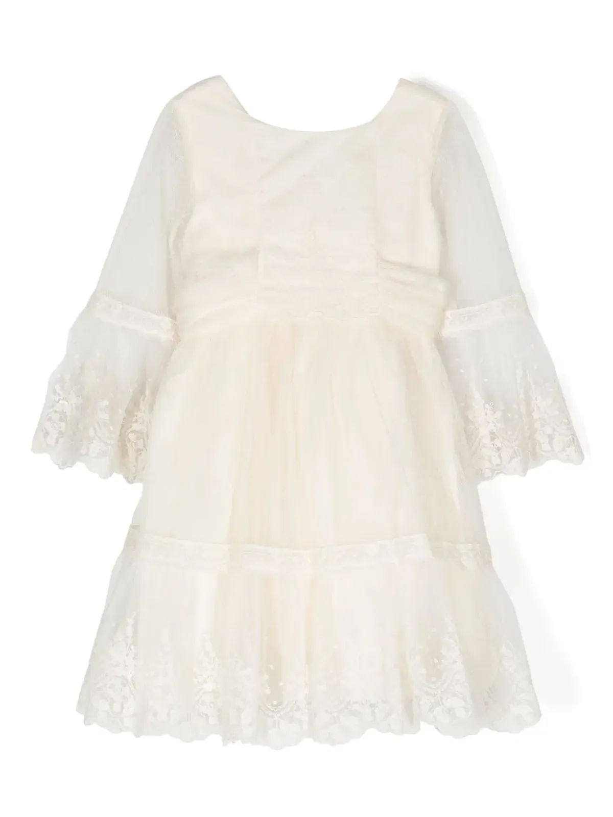 Abel & Lula 白い花柄レースのチュールドレス - 画像1