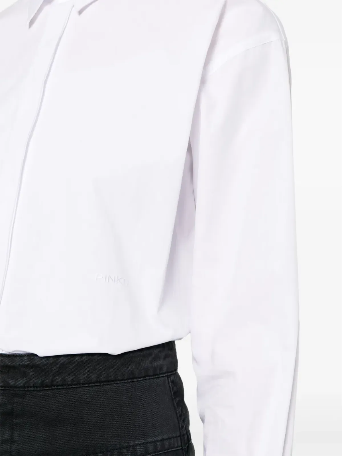PINKO 刺繍ロゴ入りポプリンシャツ - ホワイト - 画像5
