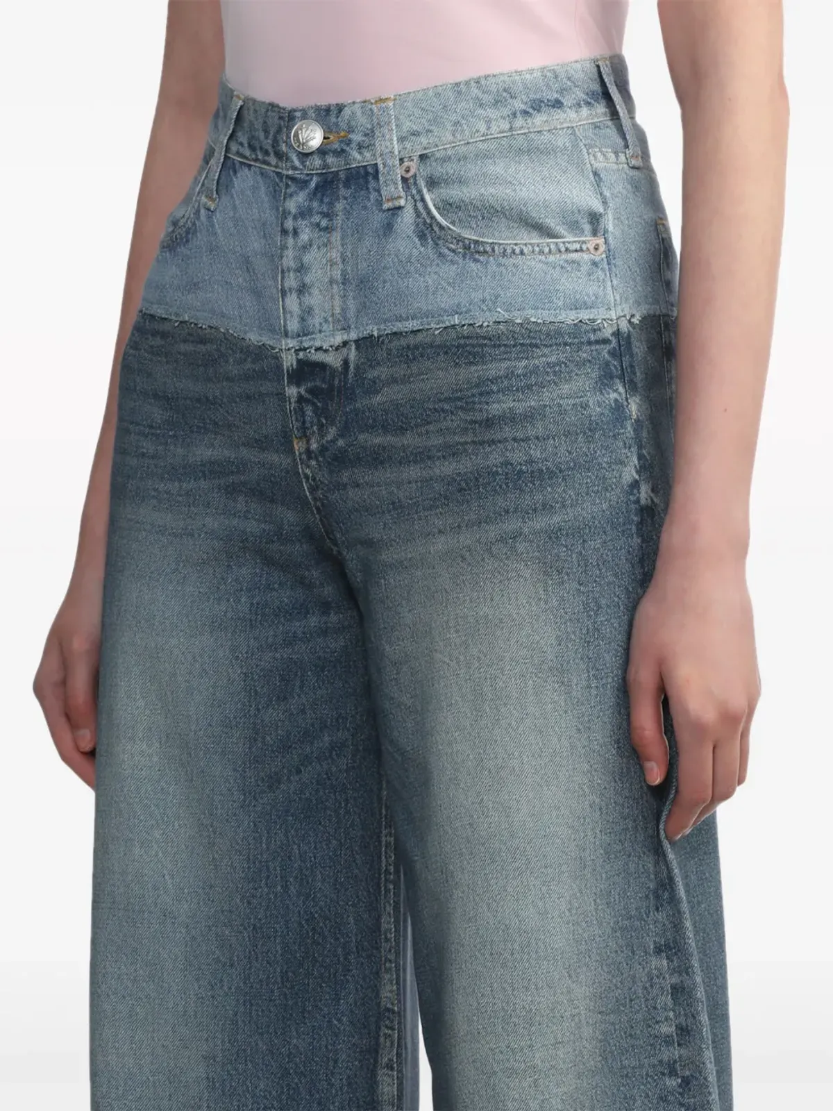 rag & bone パネルドツートーンのワイドレッグジーンズ - 画像5