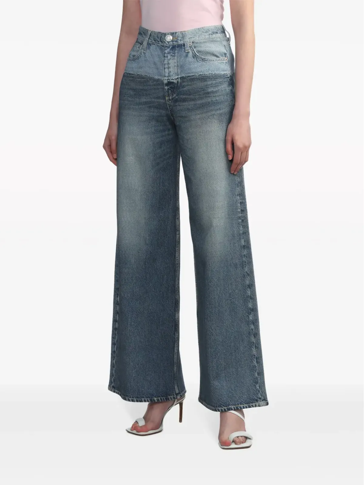 rag & bone パネルドツートーンのワイドレッグジーンズ - 画像3