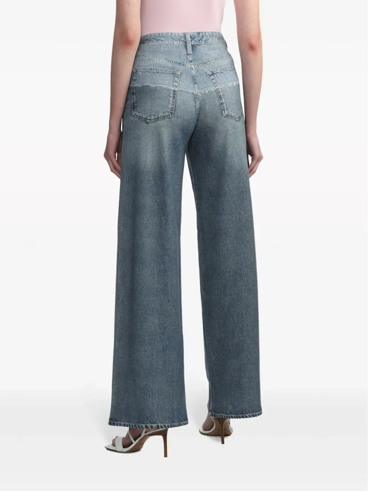 rag & bone パネルドツートーンのワイドレッグジーンズ - 画像4