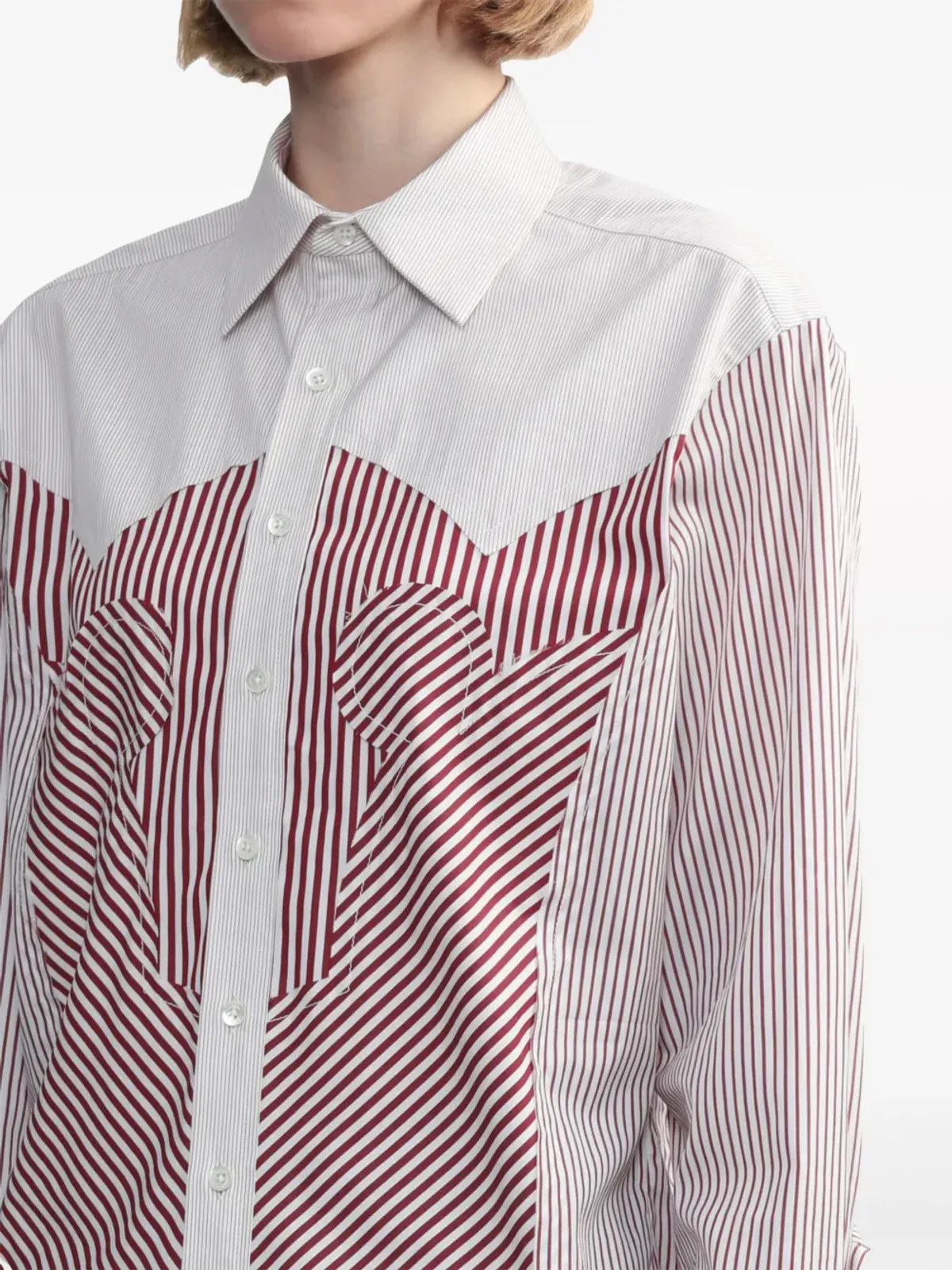Maison Margiela ストライプコットンシャツ - ホワイト - 画像5