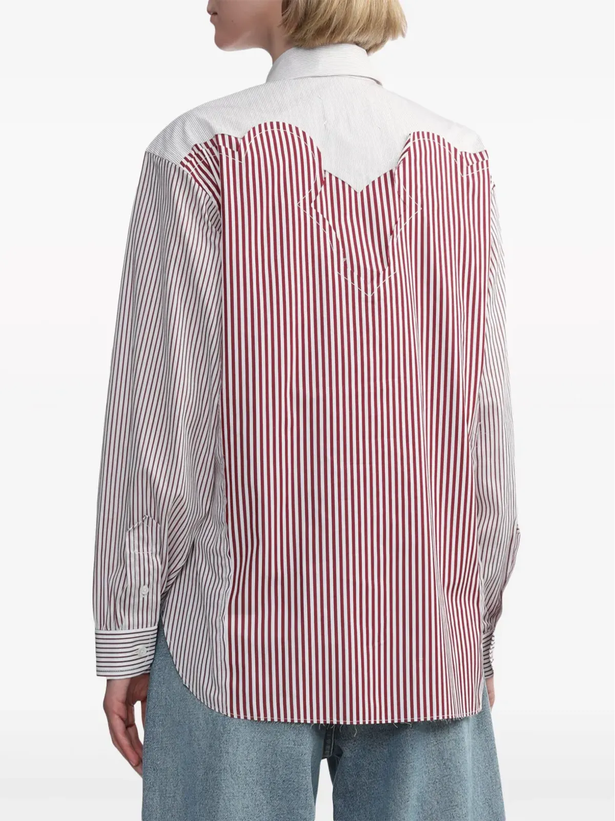 Maison Margiela ストライプコットンシャツ - ホワイト - 画像4