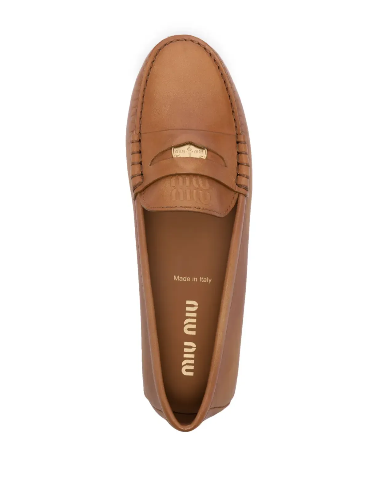 Miu Miu coin-detail leather loafers - Brown - 画像4