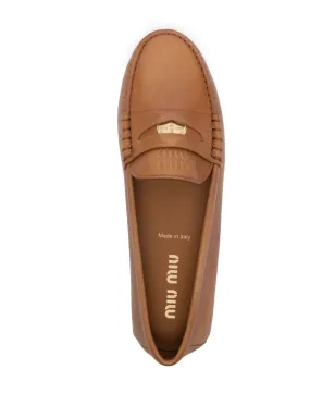 Miu Miu coin-detail leather loafers - Brown - サムネイル4