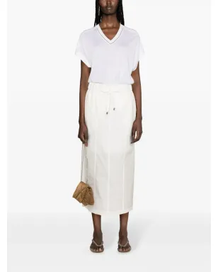 Brunello Cucinelli ビーズトリム付き細編みニットトップス - ホワイト - サムネイル2