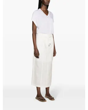 Brunello Cucinelli ビーズトリム付き細編みニットトップス - ホワイト - サムネイル3