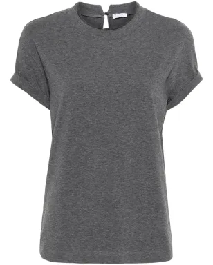 Brunello Cucinelli ビーズ装飾Tシャツ - グレー - サムネイル1