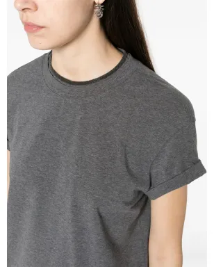 Brunello Cucinelli ビーズ装飾Tシャツ - グレー - サムネイル5