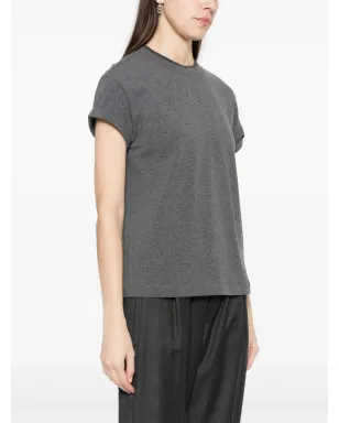 Brunello Cucinelli ビーズ装飾Tシャツ - グレー - サムネイル3