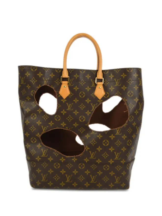 Louis Vuitton Pre-Owned Louis Vuitton ビンテージ × コム・デ・ギャルソン 2014 穴の開いた トートバッグ ブラウンの商品画像