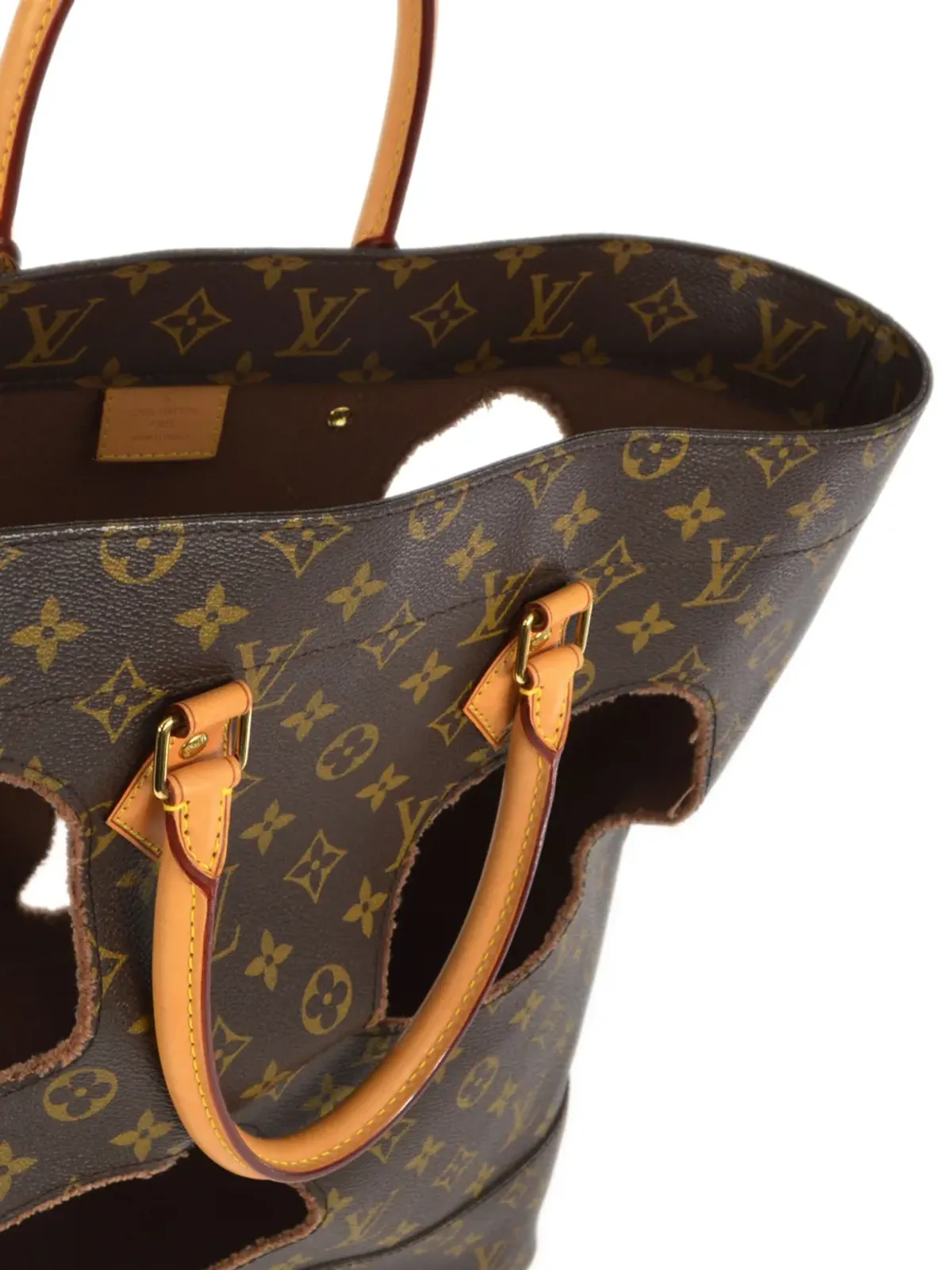 Louis Vuitton ビンテージ × コム・デ・ギャルソン 2014 穴の開いた トートバッグ ブラウン - 画像4