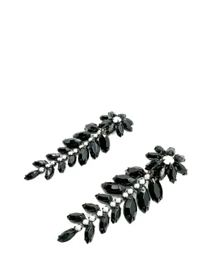 Jennifer Gibson Jewellery ヴィンテージ ハティー・カーネガン モノクローム・フローラル・ドロップ・ピアス 1960年代 - サムネイル3