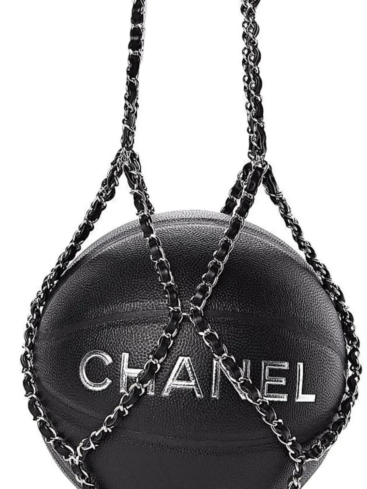 CHANEL ビンテージ コレクターズライン チェーンネット ロゴ バスケットボール型バッグ - ブラック - 画像2