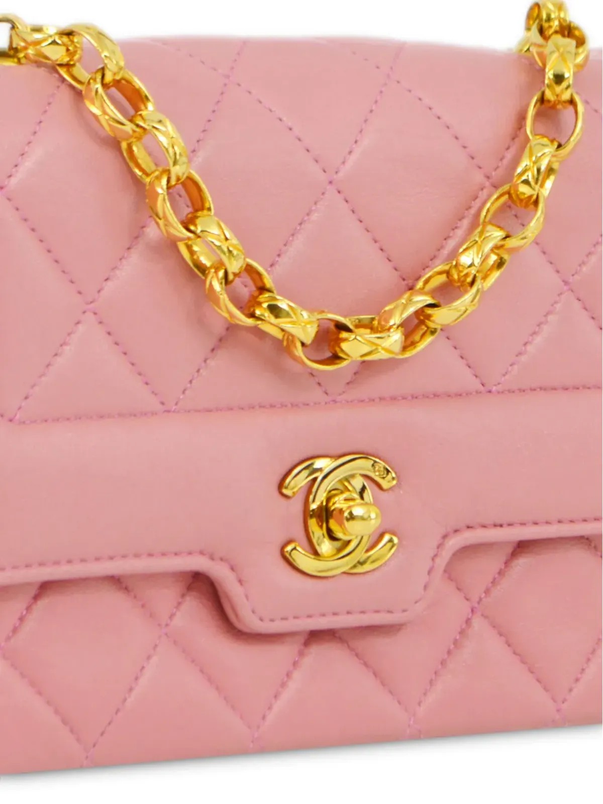 CHANEL ビンテージ 1990年 クラシック・フラップ・ビジュー・チェーンショルダーバッグ - ピンク - 画像3