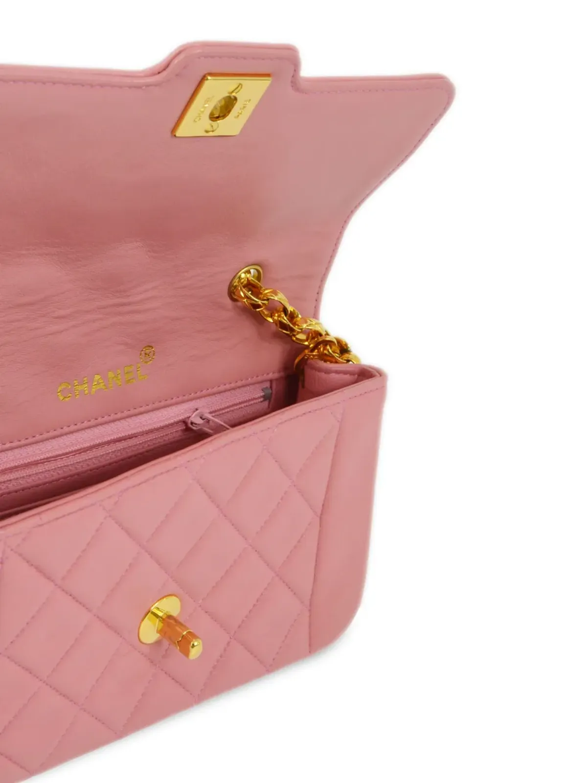 CHANEL ビンテージ 1990年 クラシック・フラップ・ビジュー・チェーンショルダーバッグ - ピンク - 画像4