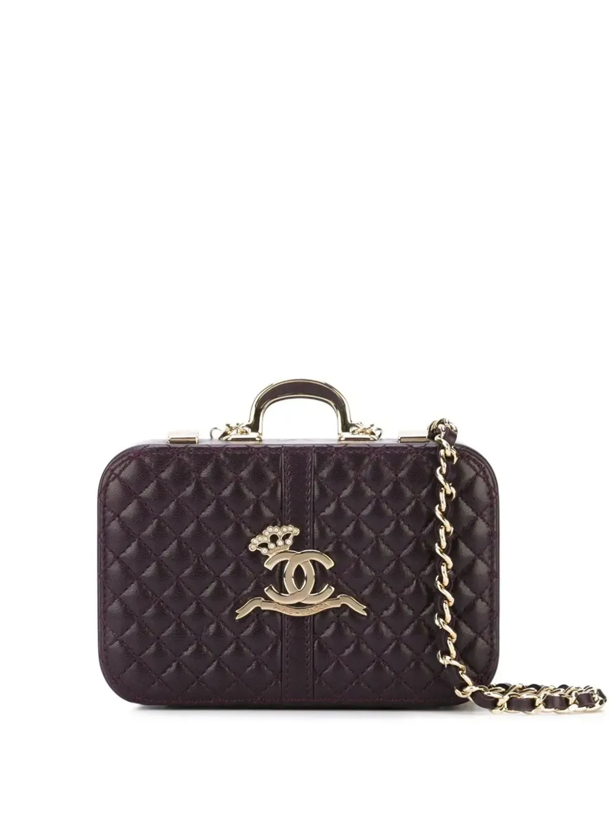 CHANEL ビンテージ Paris-London クラッチバッグ 2008年モデル パープル - 画像1