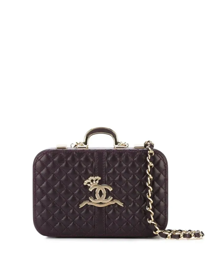 CHANEL Pre-Owned CHANEL ビンテージ Paris-London クラッチバッグ 2008年モデル パープルの商品画像