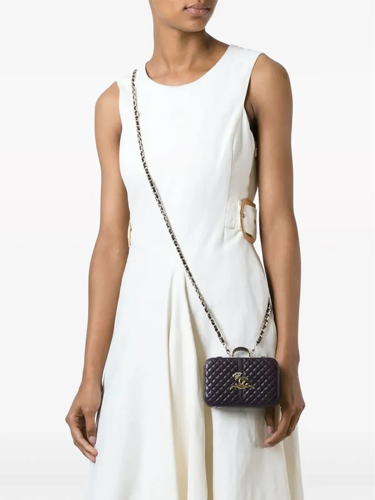 CHANEL ビンテージ Paris-London クラッチバッグ 2008年モデル パープル - 画像2