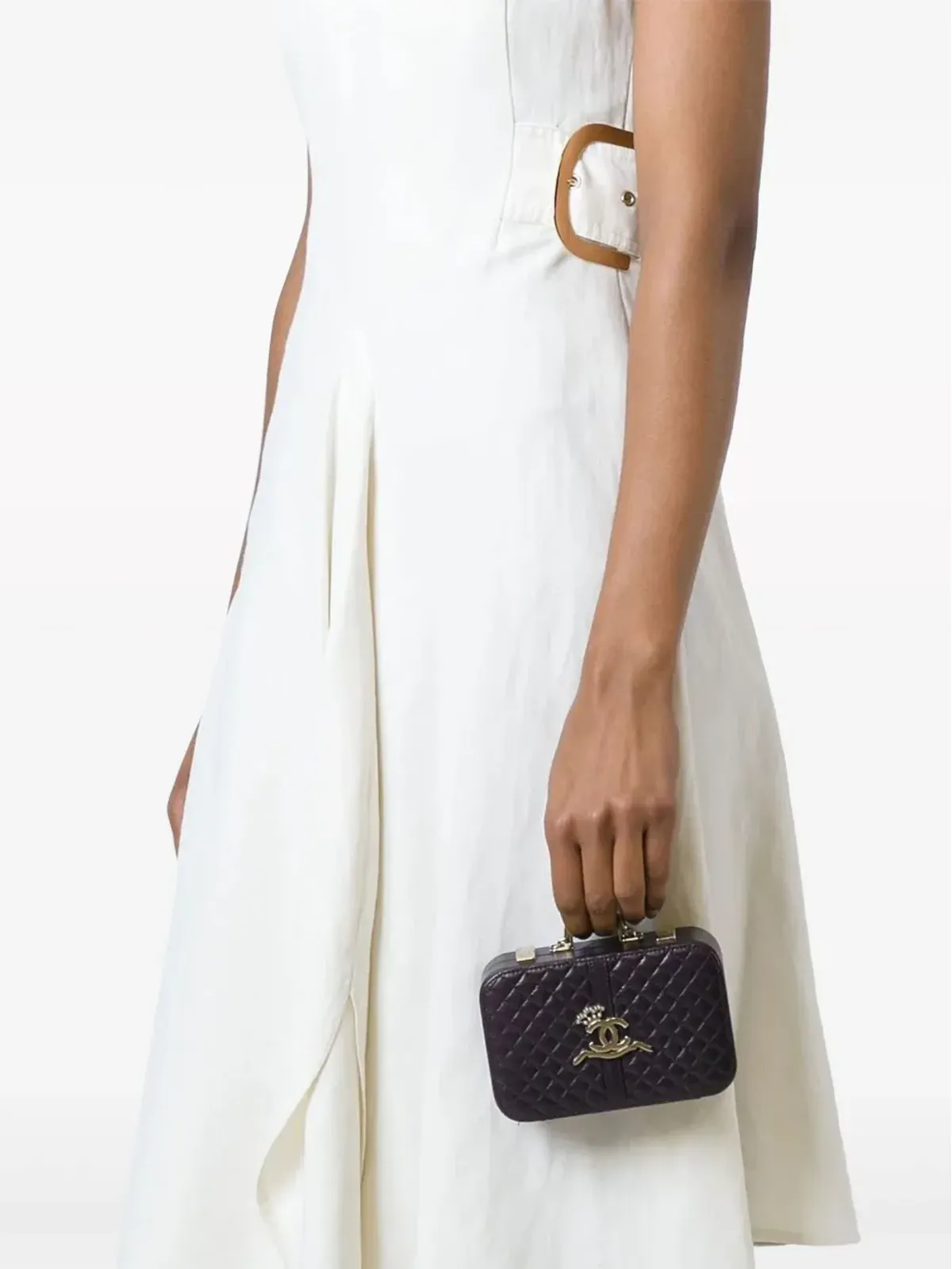 CHANEL ビンテージ Paris-London クラッチバッグ 2008年モデル パープル - 画像3