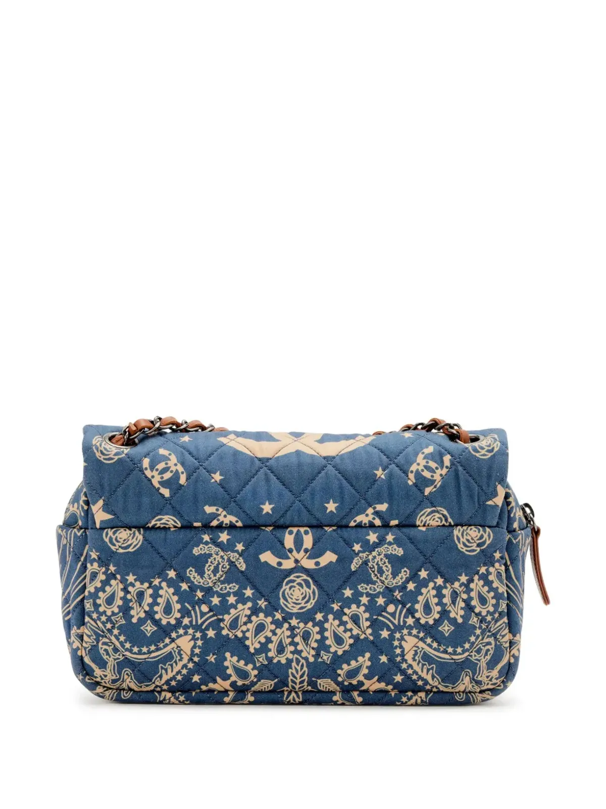 CHANEL ビンテージ 2013-2014 パリ ダラス メティエ ダール ミディアム クラシックフラップ ショルダーバッグ ブルー - 画像2