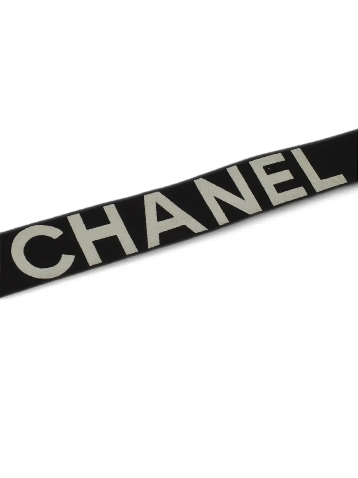 CHANEL ビンテージ 1994 ロゴプリント ベルト - ブラック - 画像5