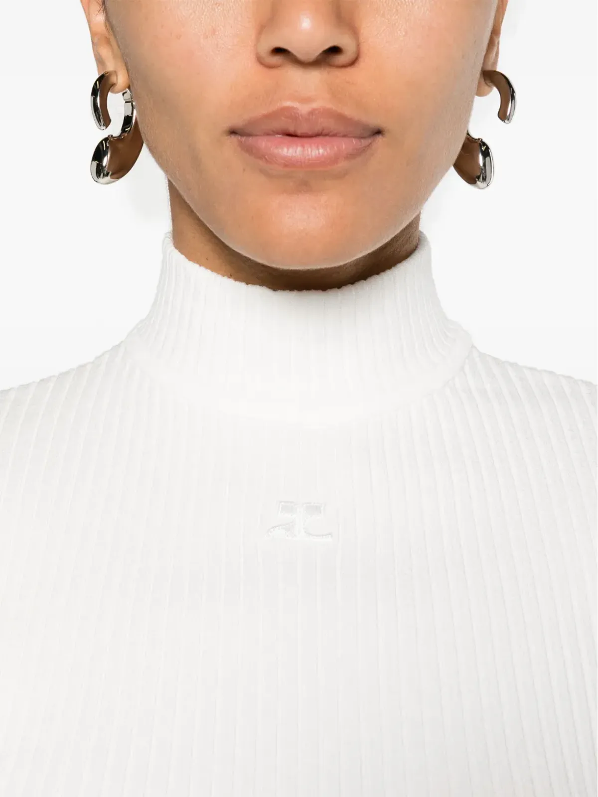 Courrèges モックネックリブニットトップ - 画像5