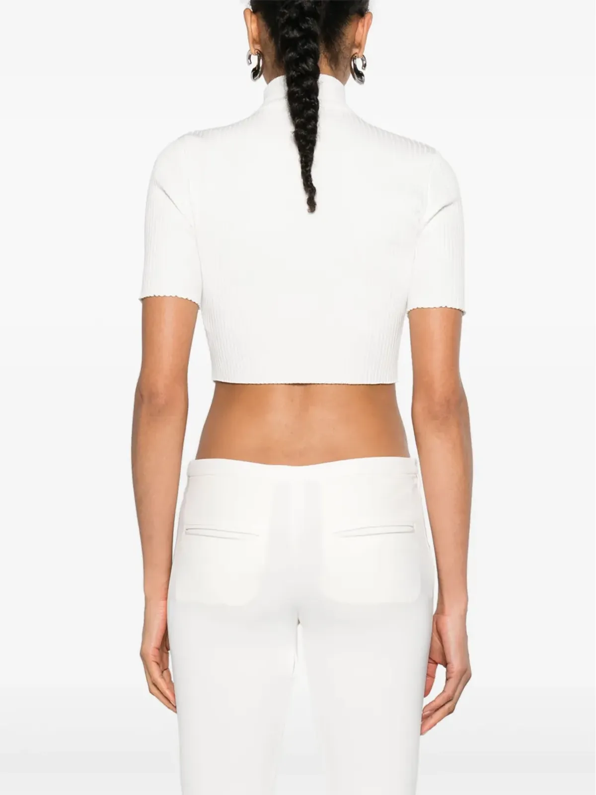 Courrèges モックネックリブニットトップ - 画像4