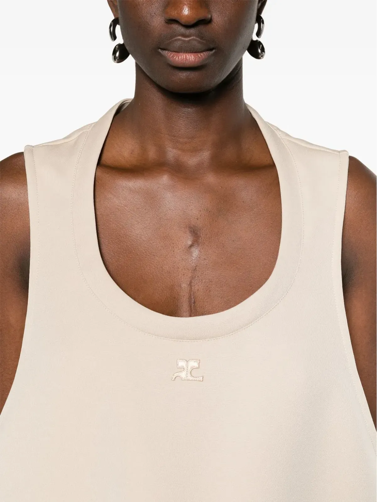 Courrèges ロゴパッチ ミディドレス - ニュートラル系 - 画像5