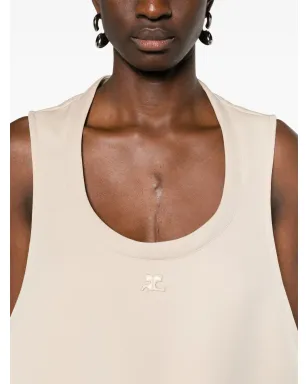 Courrèges ロゴパッチ ミディドレス - ニュートラル系 - サムネイル5