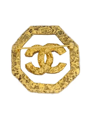 CHANEL ビンテージ 1993 CC オクタゴナル ブローチ - ゴールド - サムネイル2