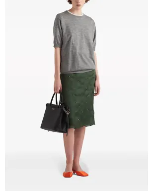 Prada トライアングルロゴ カシミヤ ニットトップ - グレー - サムネイル5