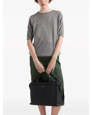 Prada トライアングルロゴ カシミヤ ニットトップ - グレー - サムネイル2