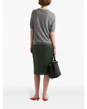 Prada トライアングルロゴ カシミヤ ニットトップ - グレー - サムネイル3