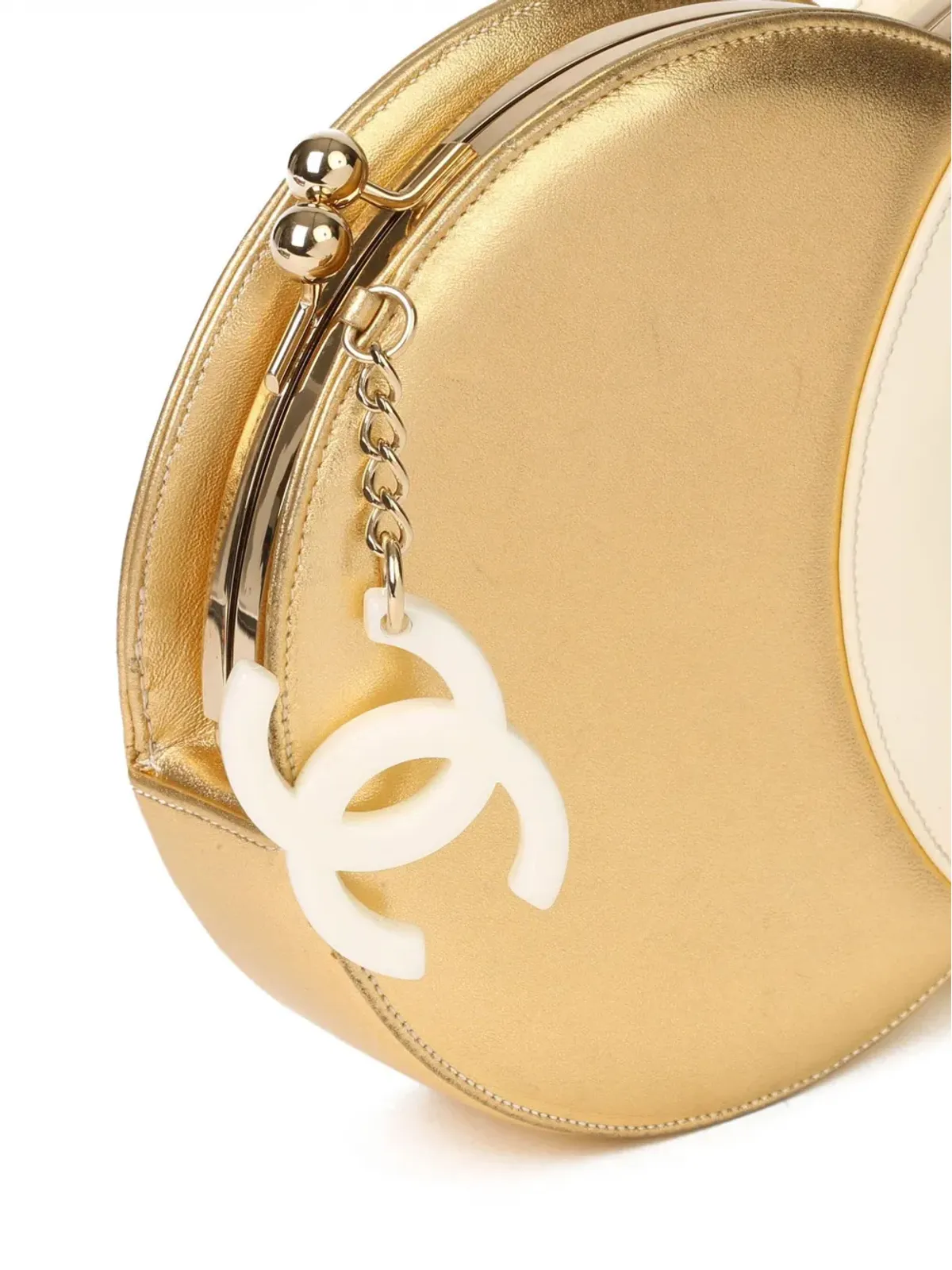 CHANEL ビンテージ 2006 ダブルサークル クラッチバッグ - ゴールド - 画像4