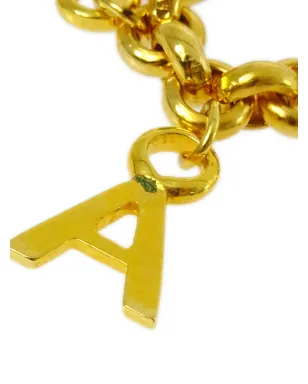 CHANEL ビンテージ 1996 Turnlock アルファベットチャーム ブレスレット ゴールド - サムネイル3