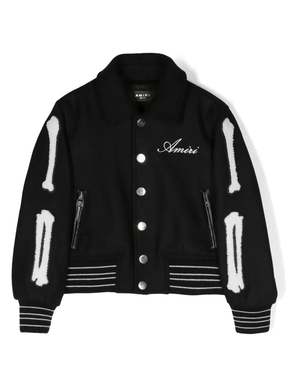 AMIRI KIDS Bones logo-embroidered bomber jacket - Black - 画像1
