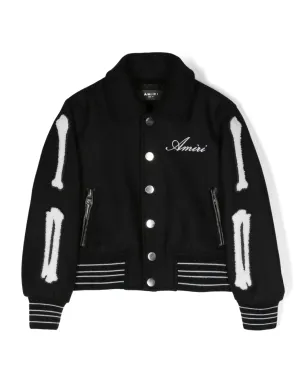 AMIRI KIDS Bones logo-embroidered bomber jacket - Black - サムネイル1
