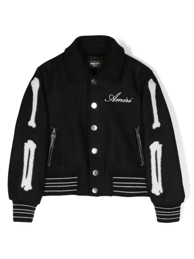 AMIRI KIDS AMIRI KIDS Bones logo-embroidered bomber jacket - Blackの商品画像
