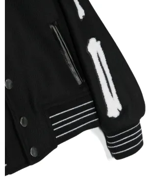 AMIRI KIDS Bones logo-embroidered bomber jacket - Black - サムネイル3