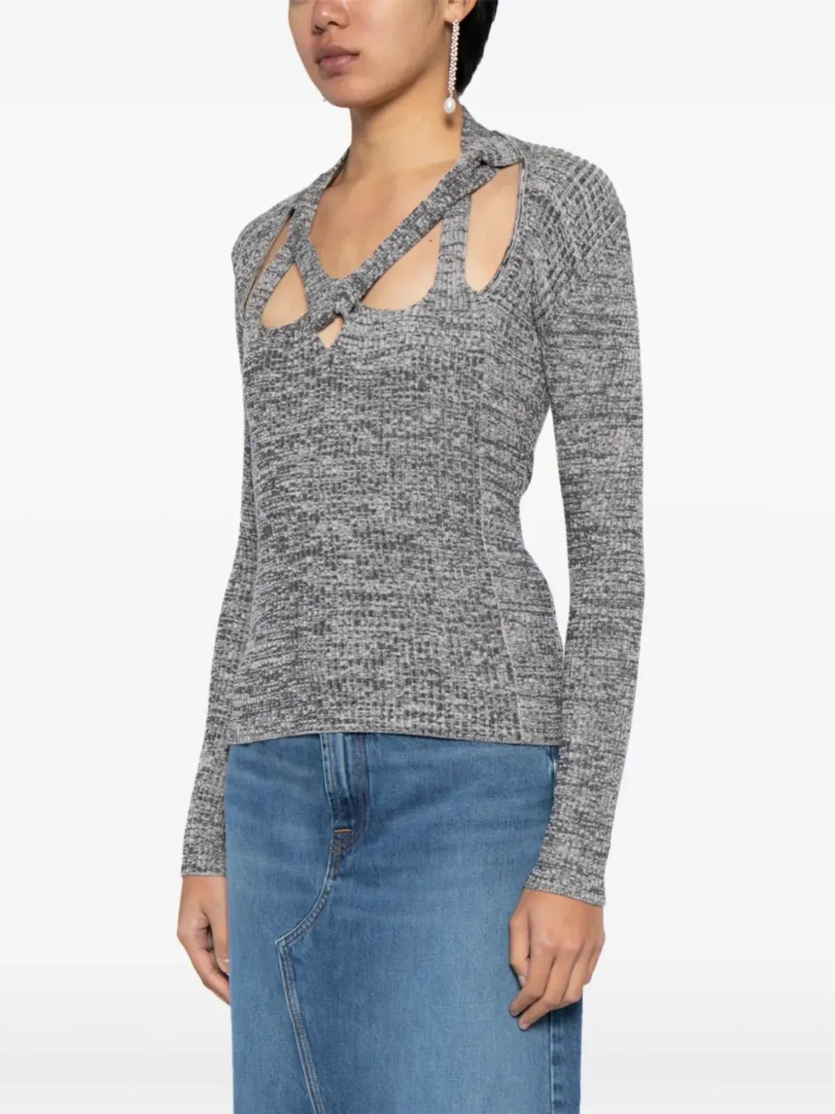 ISABEL MARANT ゾリア ニットトップス - グレー - 画像3