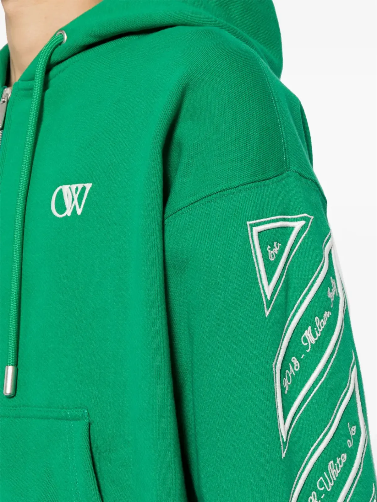 Off-White Diag-stripe ジップアップフーディ - グリーン - 画像5