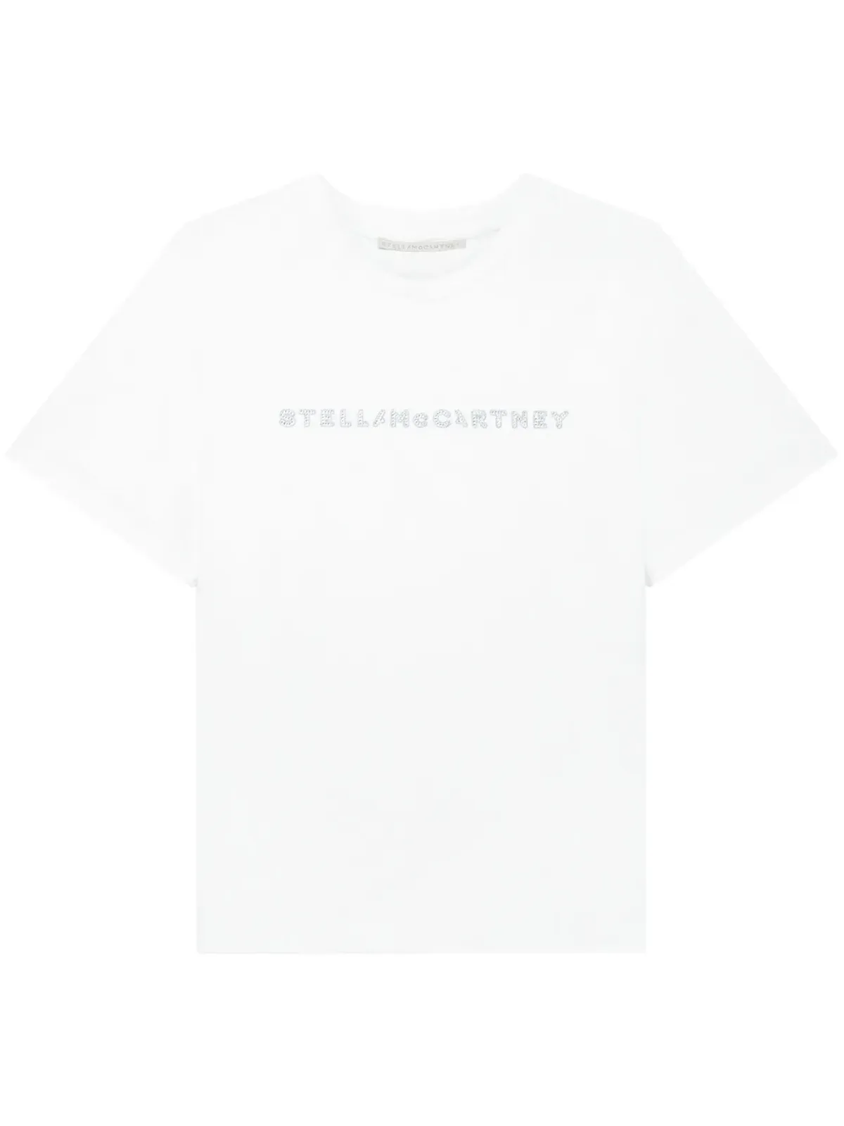 Stella McCartney クリスタルビジュー ロゴ Tシャツ ホワイト - 画像1